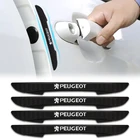 Автомобильные 3D наклейки, 4 шт., защита от царапин, для Peugeot 206, 307, 308, 207, 407, 3008, 208, 508, 2008