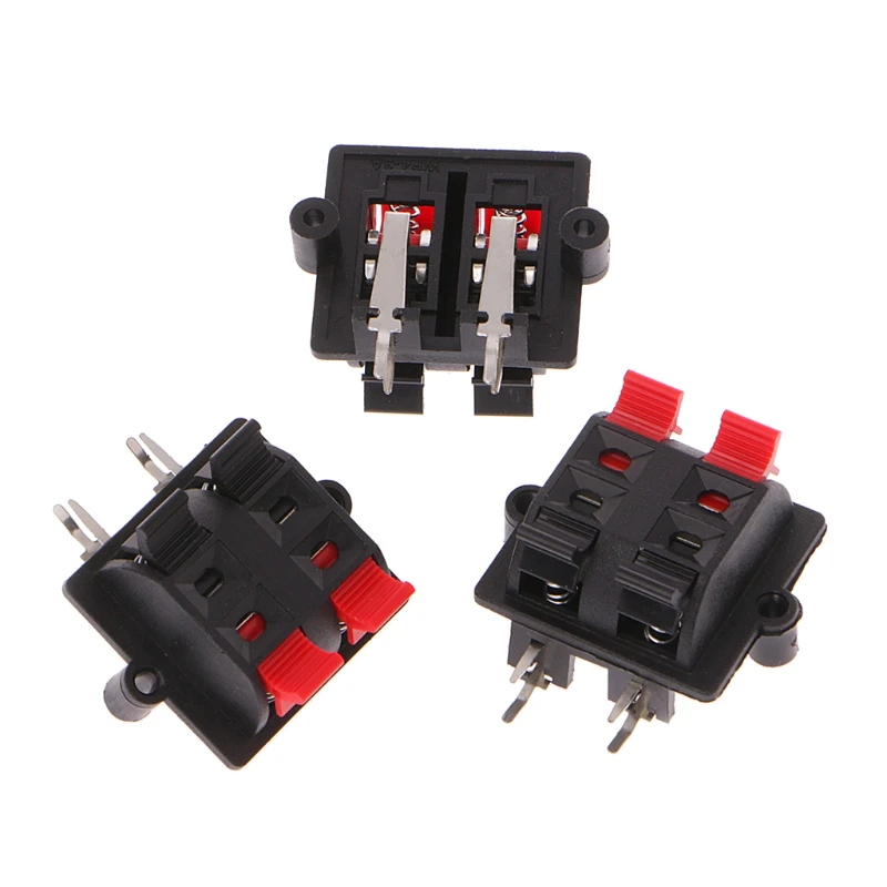 5 шт. двойной ряд 4 позиции кабельный зажим пуш-ап Тип Динамик терминал Панель