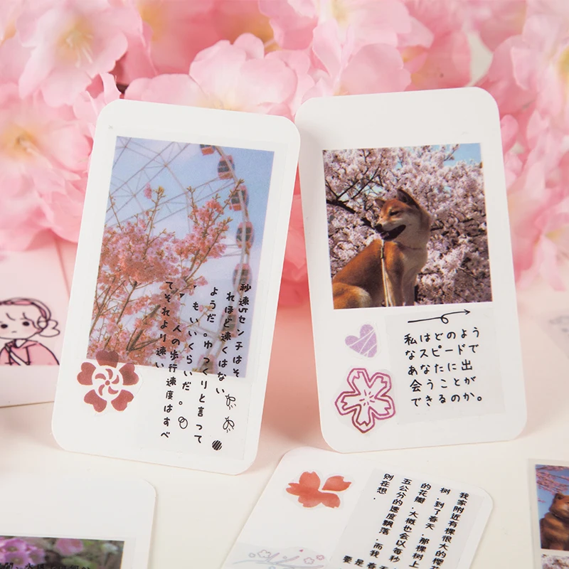 Винтажная японская вишневая расцветка наклейка для фотографий животных