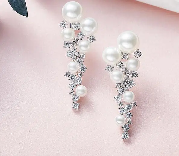 YTF122 925 Серебряные женские ногти для ушей простые Помолвочные украшения