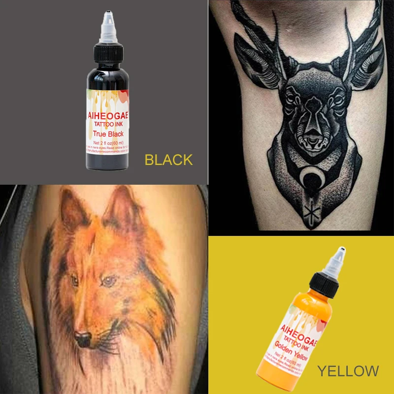 Professional Tattoo Ink Pigment Body Art Tattoo Ink KitsBeauty Paints Makeup Tattoo Supplies Semi-permanent Makeup Eyebrow 60ml