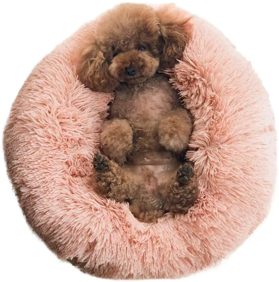 Мягкие круглые плюшевые кровати для домашних животных мягкие длинные маленьких