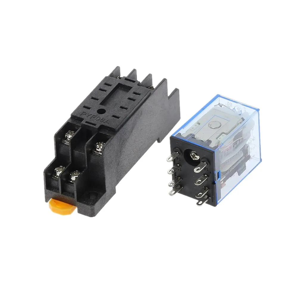 MY2P HH52P MY2NJ 12V 24V DC / 110V 220V AC coil general purpose DPDT micro mini relay with socket base