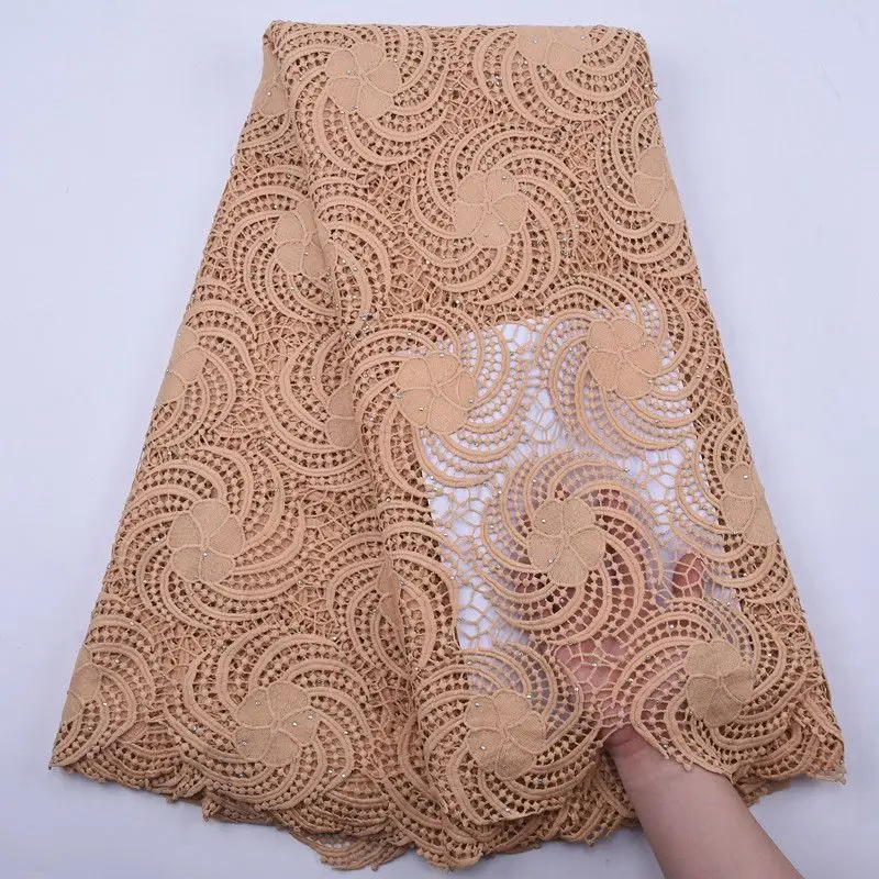 Новейшая сиреневая кружевная африканская Водорастворимая ткань 2020 высокое