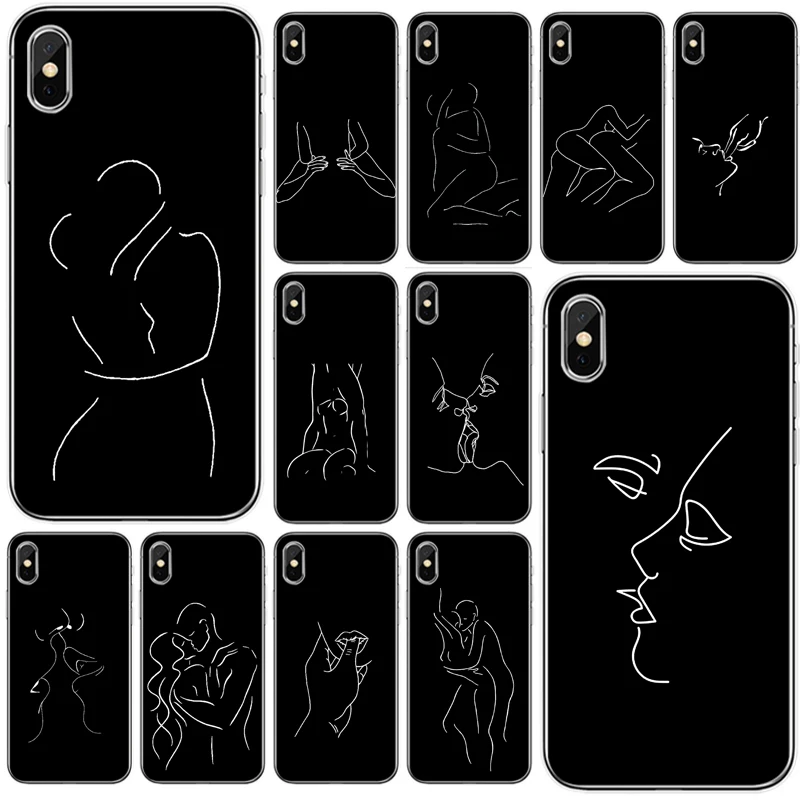 Минималистский стиль линии серии крышка чехол для телефона из мягкого силикона