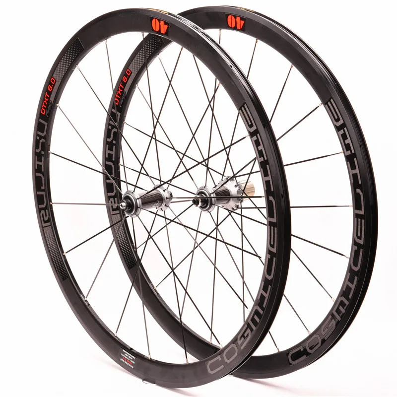 Kaufen 700C Super Licht Carbon Räder Cosmic Road Fahrrad Bike Rad V/C Alloy Bremse Laufradsatz 40mm Fahrrad Räder Felgen