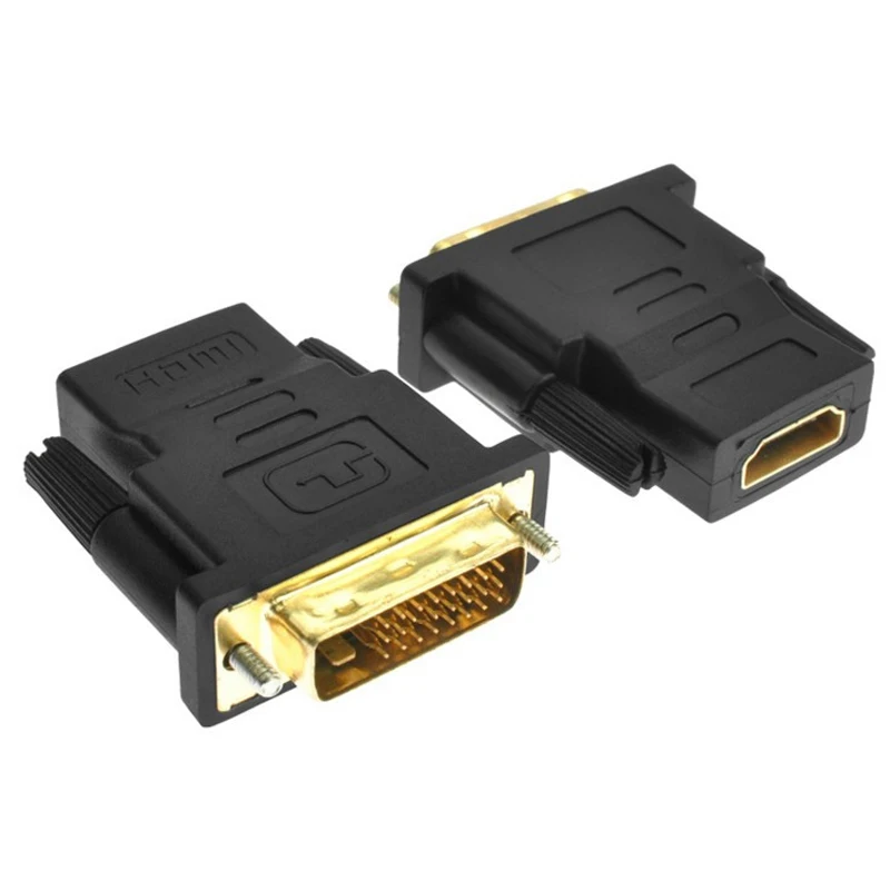 Позолоченный переходник DVI 24 + 1 штекер HDMI Гнездо 100 шт./лот|adapter firewire to usb|dvi hdmi adapterdvi