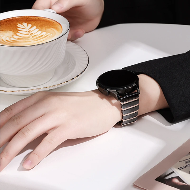 22mm 20mm Ceramics Watchbands For Samsung Galaxy Watch 4/4 Classic Strap For Galaxy Watch 3 41mm 45mm Huawei Watch 3 GT 2 Pro