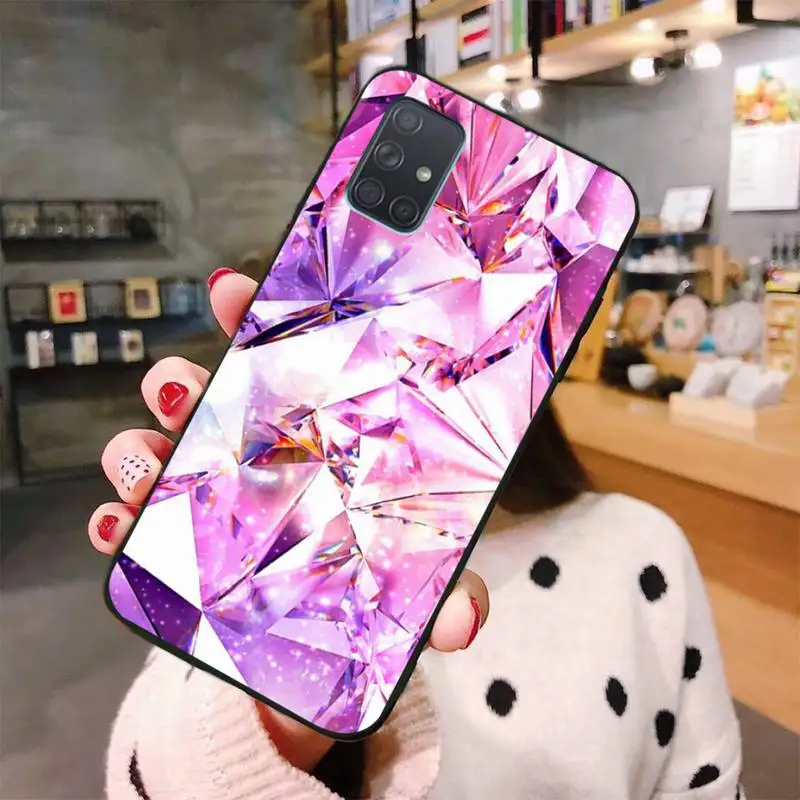 С геометрическим принтом Цвета: золотистый фиолетовый Розовый Алмазный чехол