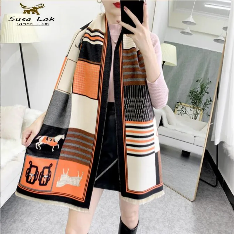 

Winter Scarf for Women Shawl Cashmere Pashmina Long Neck Scarves Warm Bufanda Shawls and Wraps Scarfs for Ladies Luxury
