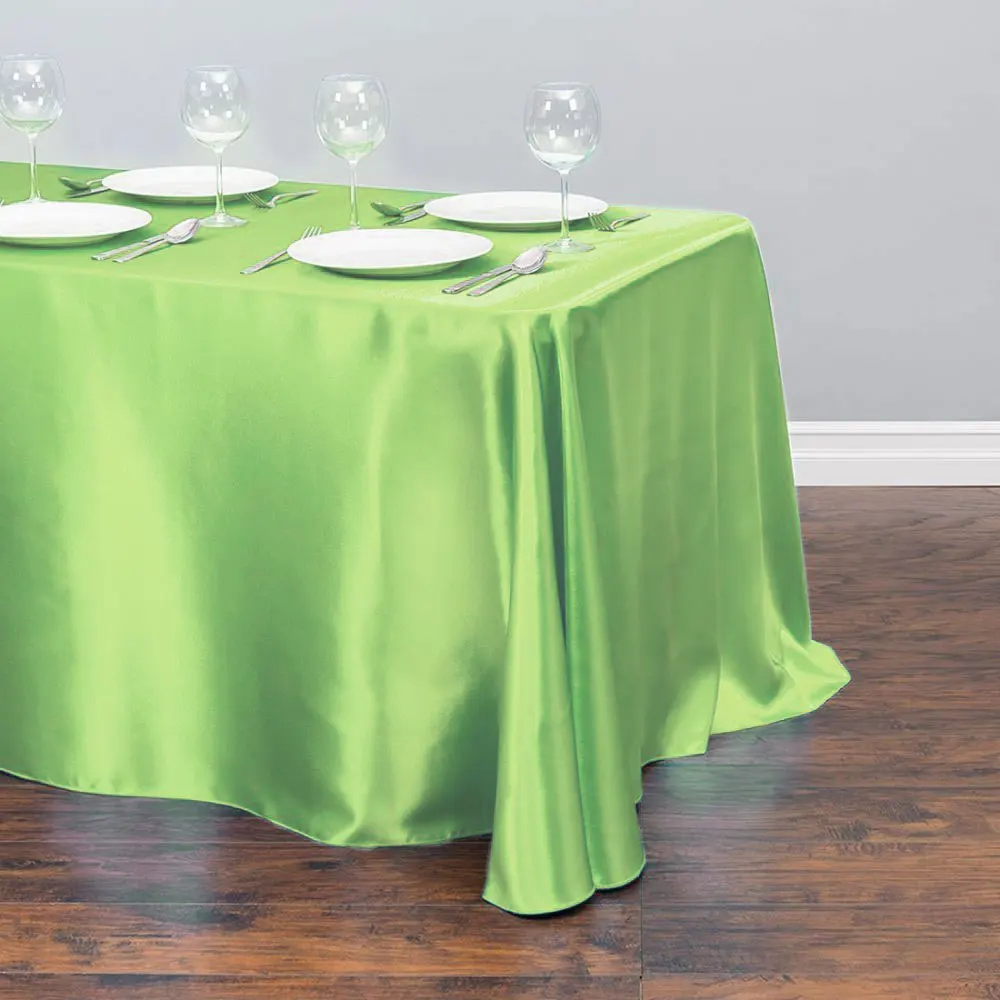light green 21 однотонная прямоугольная атласная скатерть, скатерть для стола, для свадебной вечеринки, банкета, украшения, Рождественская скатерть - Цвет: light green