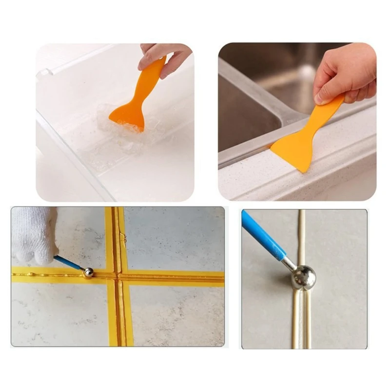 

22 Pcs Caulking Tool Kit Caulk Caps Sealant Finishing Tool Silicone Caulk Removal Tool for Bathroom Kitchen