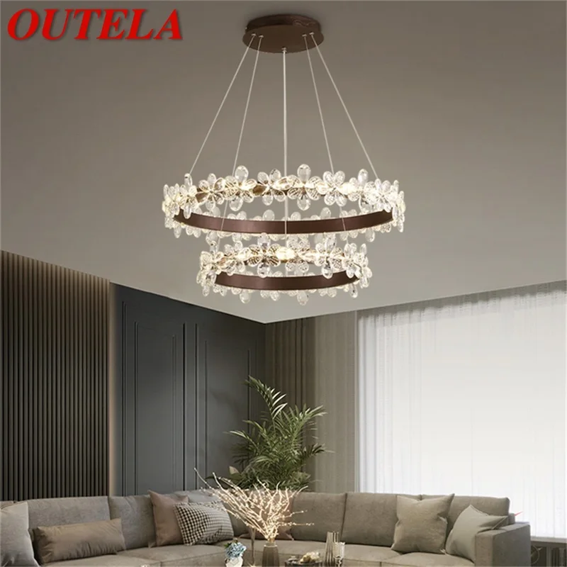 

OUTELA Nordic Pendant Lights Gold Modern Luxury Crystal LED Lamp Fixture For Home Decoration