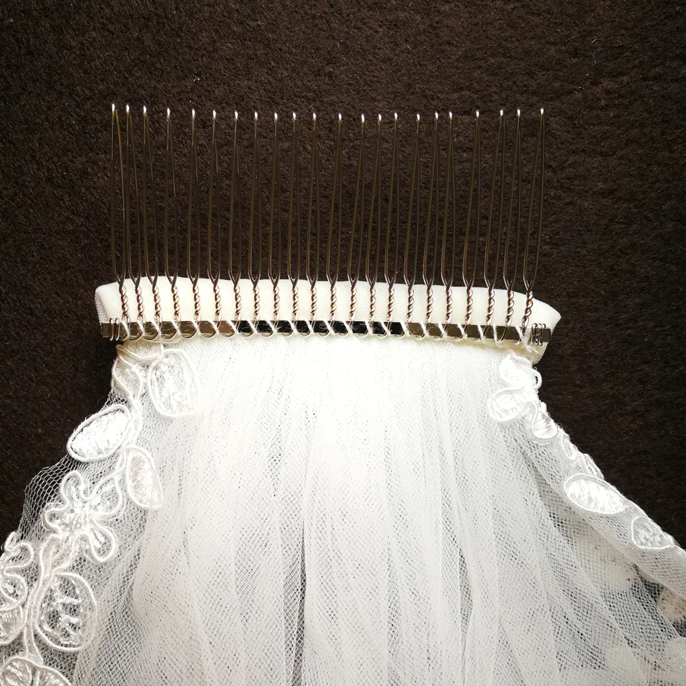 Real Photos Wedding Veil Bridal One Layers Lace White/Ivory Bride Accessories Veils | Свадьбы и торжества