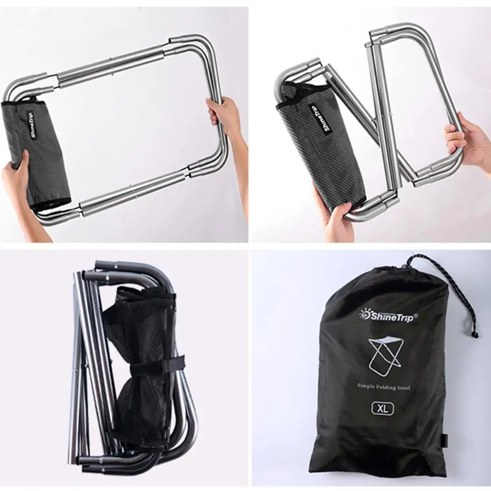 

Large Size Aluminum Alloy Folding Stool Portable Folding Camping Stool For Outdoor Fishing