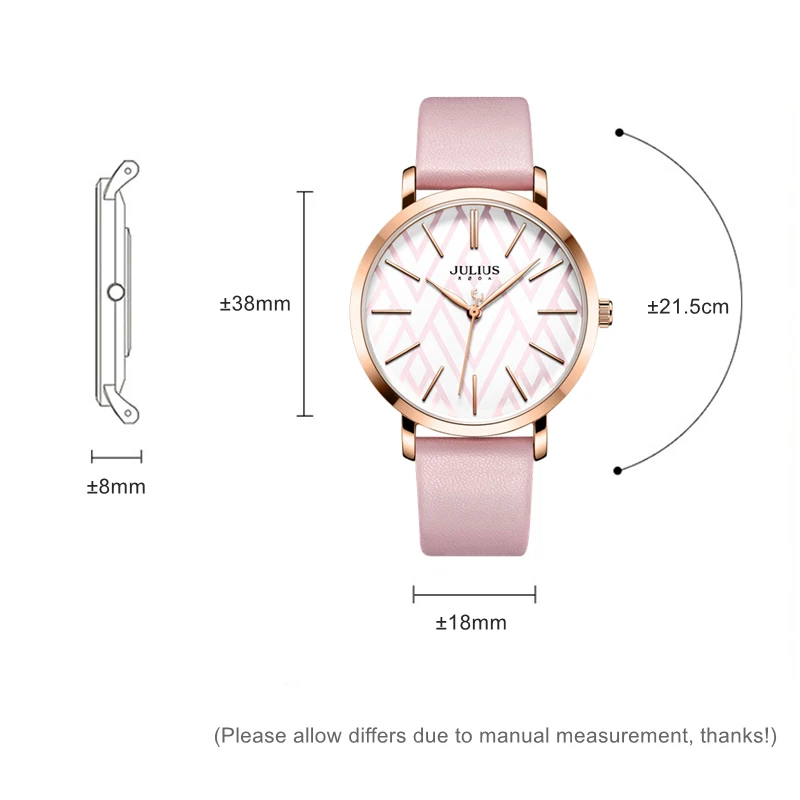

Girl Cute Elegant Pink Watch Fashion Casual Quartz Wrist Watches Women's Leather Round Waterproof Ladies Clock Montre Femme Gift