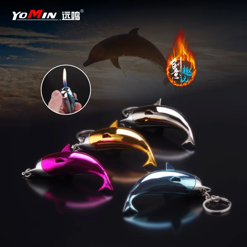 

Little Dolphin Inflatable Lighter Creative Personality Cute Cute Lighter Fashion Key Pendant Lighters Smoking Cute Lighters