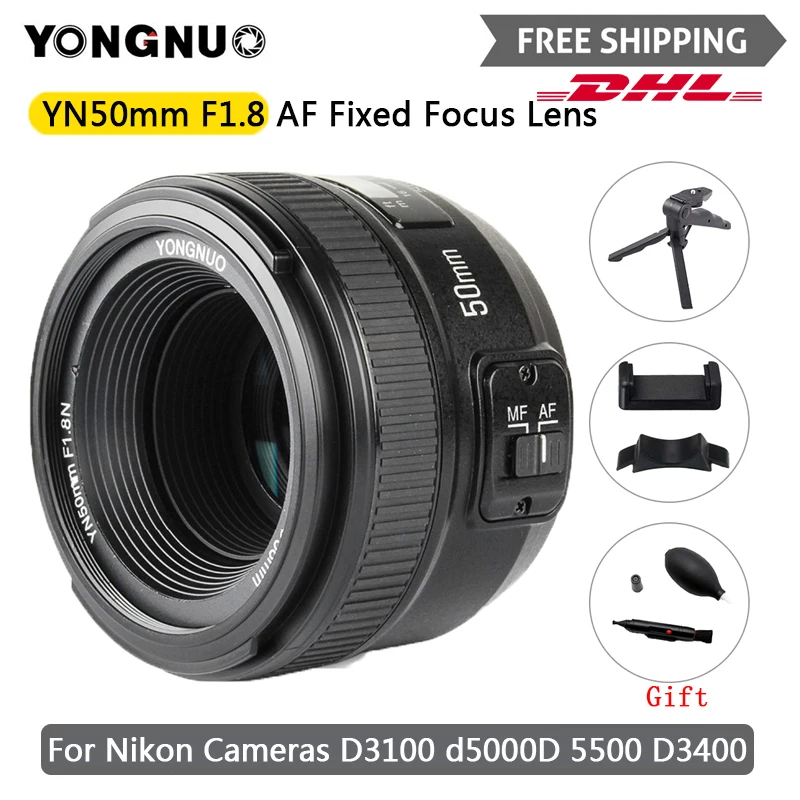 В наличии! Объектив YONGNUO 50 мм F1.8 II AF с фиксированной фокусировкой Большая