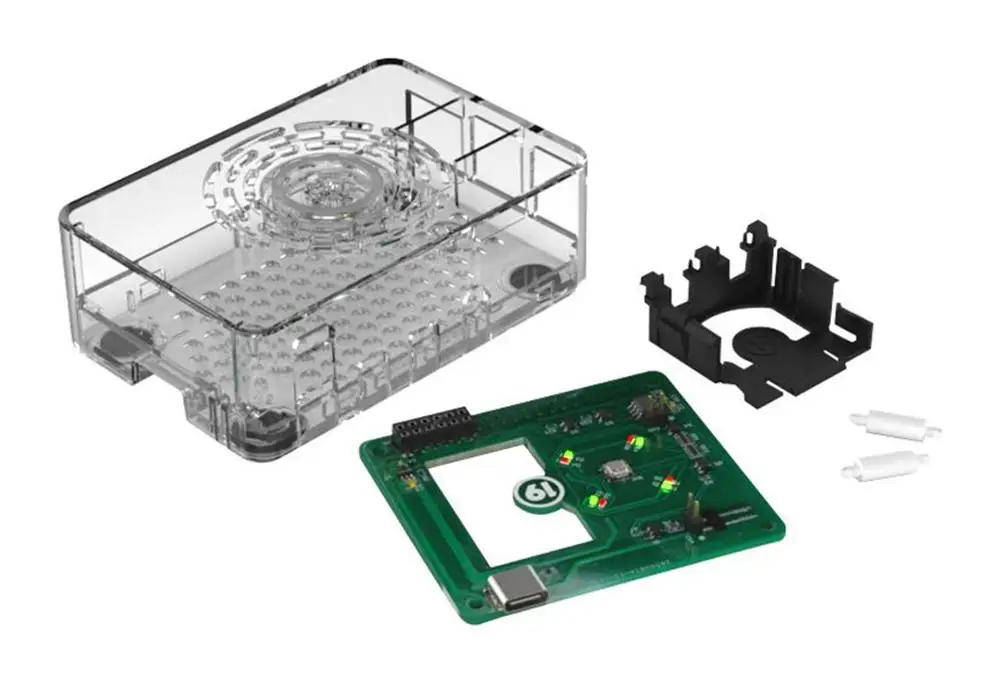 Чехол в сборе для Raspberry Pi 4 Model B Power Hat PCB пластик черный/белый/прозрачный/красный