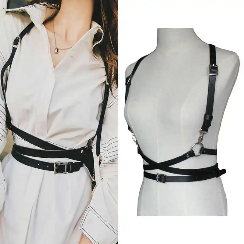 

2020 Fashion Trend Women Men Gothic Handmade PU Leather Harness Belts Body Bondage Waist Straps Punk Rock Stylish Accessories