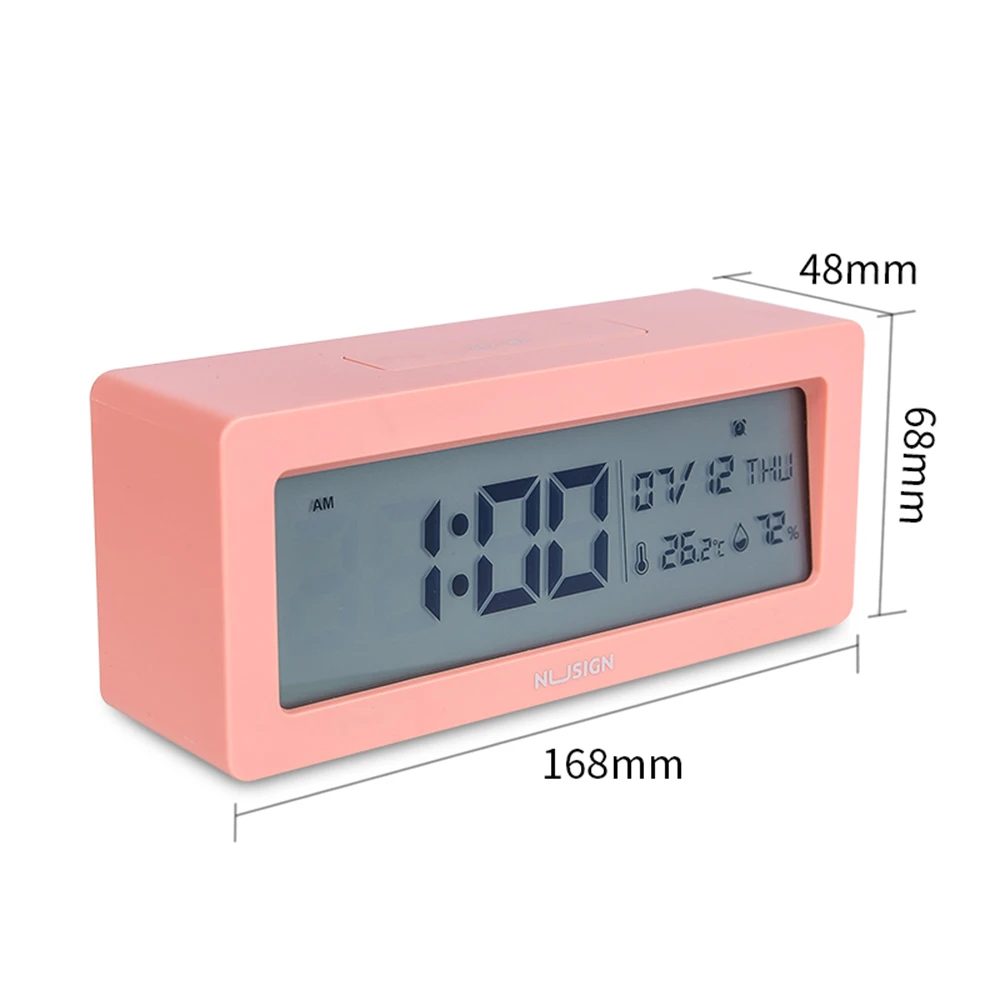 nusign candy color smart alarm clock electronic smart lcd digital display office desktop for home school office alarm clock free global shipping