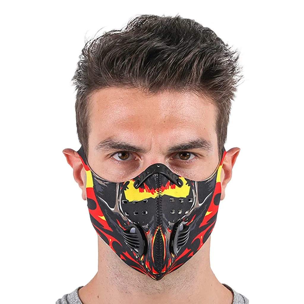 

Breathing Valve Fashion Masks For Women Men Outdoor Sports Cycling Face Mask masques faciaux Activated Carbon Filter Replaceable