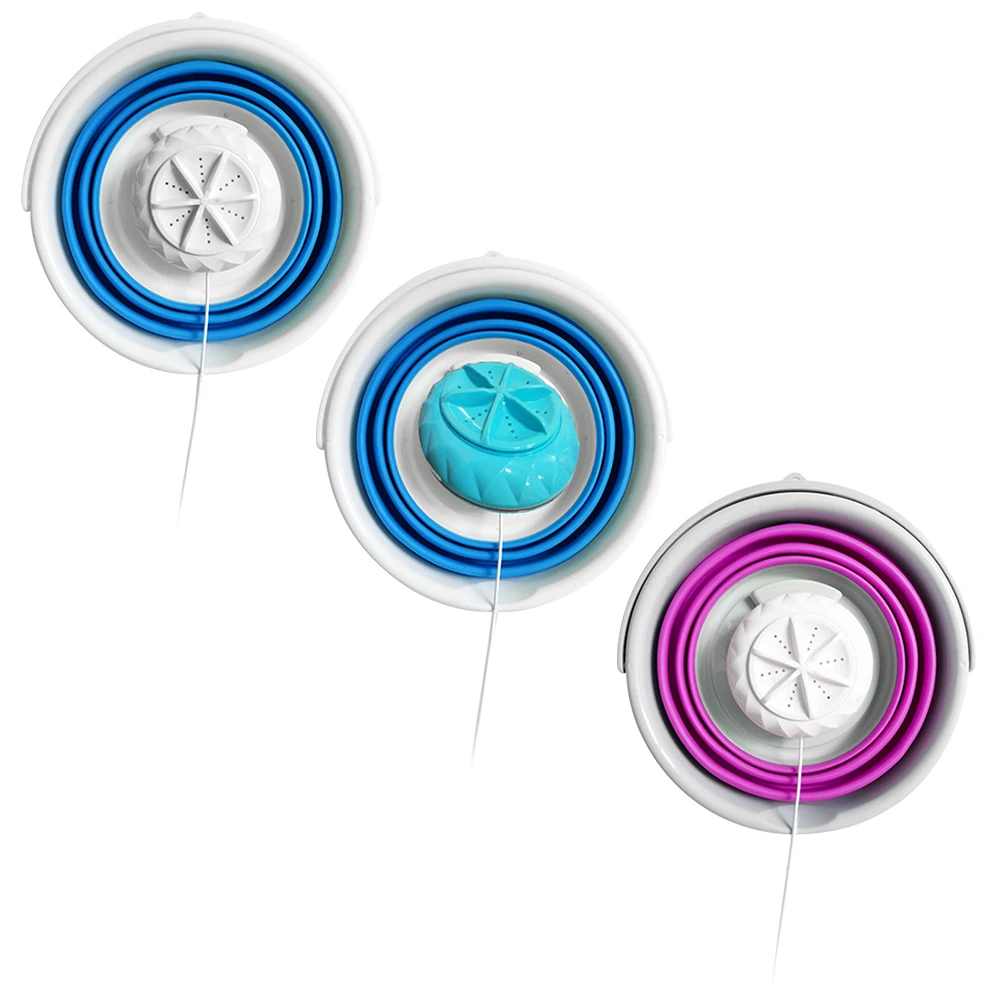 

Mini Washing Machine Lightweight Foldable Ultrasonic Turbine Washer USB Powered Travel Laundry Washer Household very well
