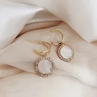 Zeojrlly металлические классические круглые Женские Висячие серьги новые женские модные корейские элегантные женские корейские ювелирные изделия