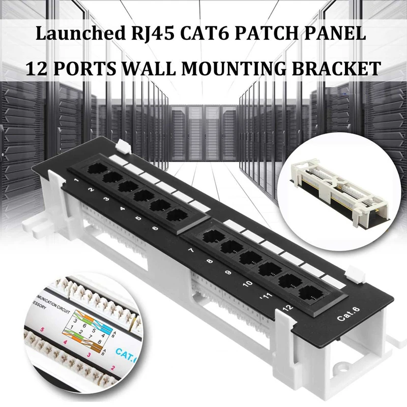 Сетевой набор инструментов 12 портов патч панель CAT6 сетевая настенная стойка RJ45 с