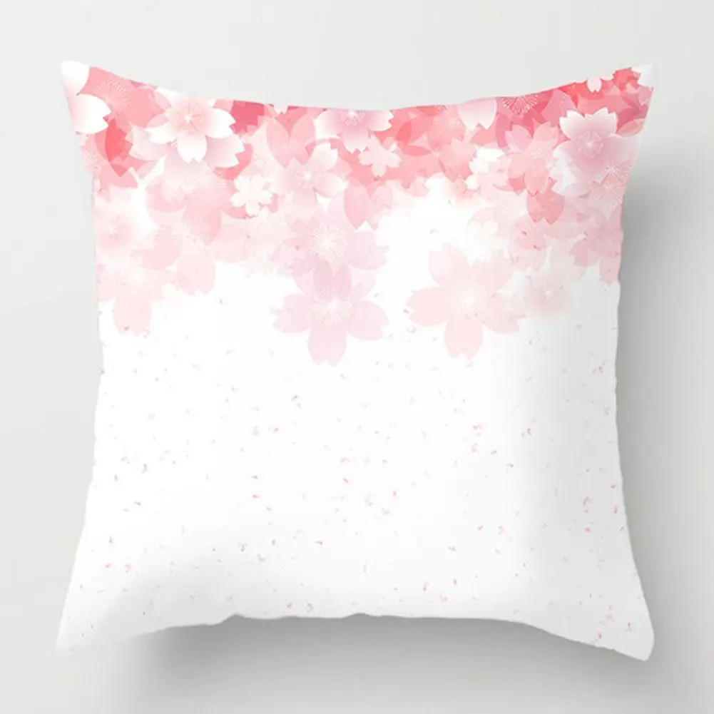 

Pink Blossoms Cushion Covers Single Side Flower Plant Pillowcases Sofa Decorative Print Case Chair Pillow Throw For Home W3T5