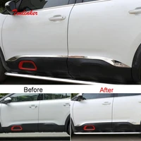 tonlinker exterior car door edge cover sticker for citroen c5 aircross 2018 19 car styling 4 pcs stainless steel cover sticker