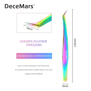 Пинцет для наращивания ресниц DeceMars, Профессиональный пинцет для наращивания ресниц с эффектом увеличения объема, инструменты из нержавеющей стали для наращивания ресниц