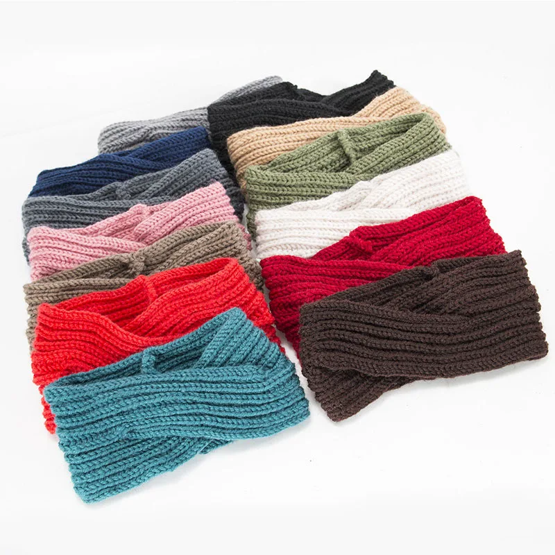 Мужская и Женская шерстяная лента для волос повязка на голову вязаные теплые