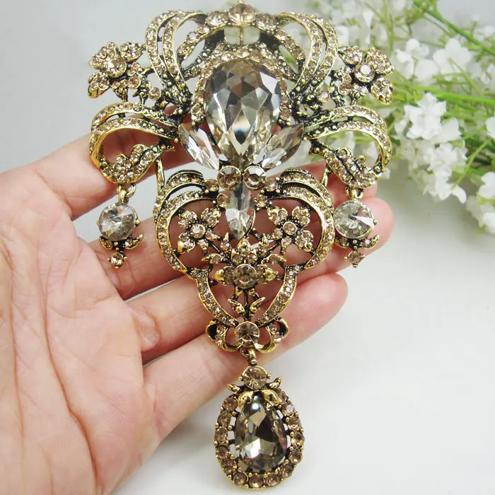 Винтажная Женская Брошь в виде цветка 5 12 дюйма|brooch ring|crystal chandelier table lampcrystal rhinestone