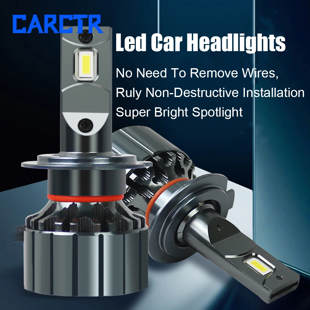 CARCTR F6 Car LED 24V Truck Headlight 55W 6000K Far and Near Light Integrated H4 Car Light H1 H7 H8 H9 H11 9006 9005 9012 Lights images - 6