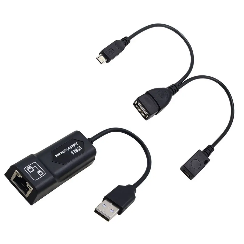 USB 2,0 a RJ45 adaptador/2X Cable micro USB LAN adaptador de Ethernet...