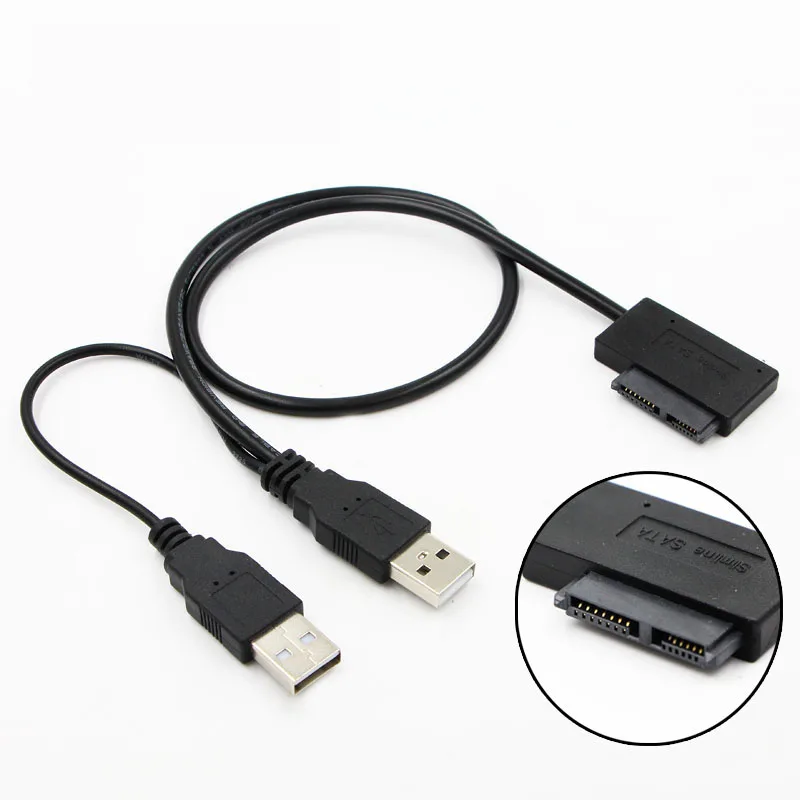 Кабель USB 2 0/6 + 7 13Pin Slim SATA с внешним 2.0 блоком питания для ноутбука CD-ROM DVD-ROM адаптер