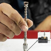 semi automatic mini manual hand drill aluminum spiral hand manual push chuck twsit micro drill bit 0 3 2mm wood model manual