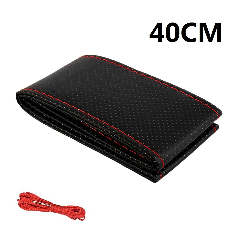 40 mm Red 38 см из натуральной кожи рулевого колеса автомобиля крышки для VW Golf 4 5 7 6 Passat B5 B6 B7 Touareg Touran Polo Tiguan Bora Caddy cc GTI - Название цвета: 40 mm Red
