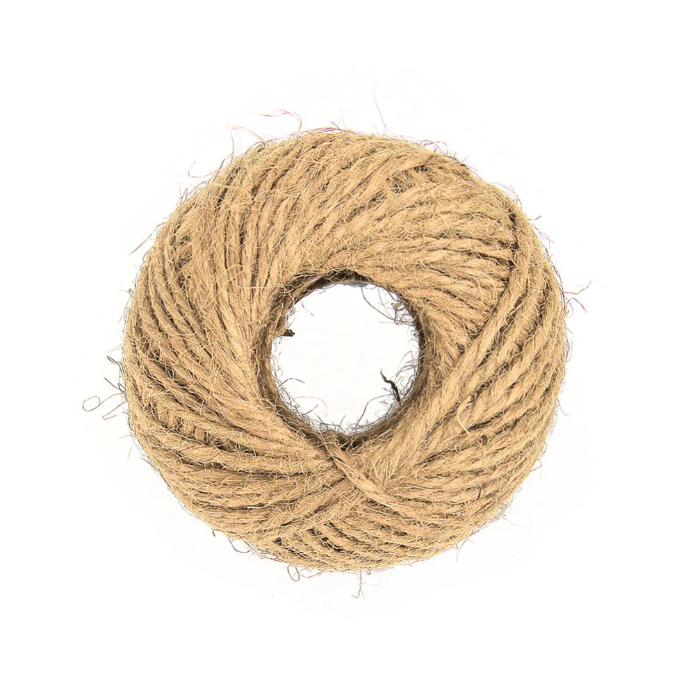 Джутовый шпагат 30 метров Натуральный сизаль 2 мм Тэги в стиле рустик обертка