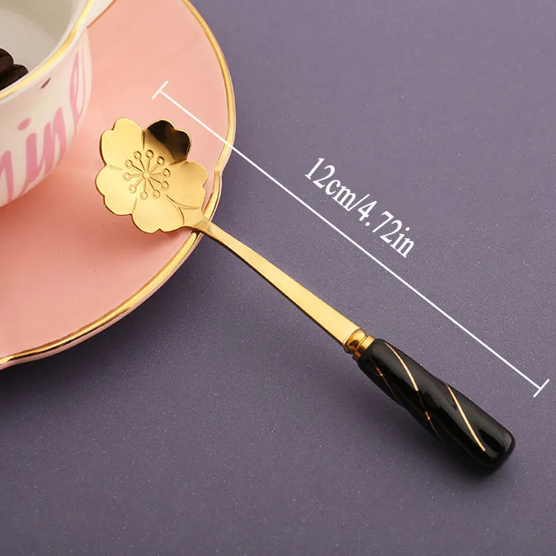 

1pc New Creative Flower Shape Spoons Stainless Steel Coffee Tea Stirring Spoons Dessert Ice Cream Scoop Home Kitchen Dinnerware