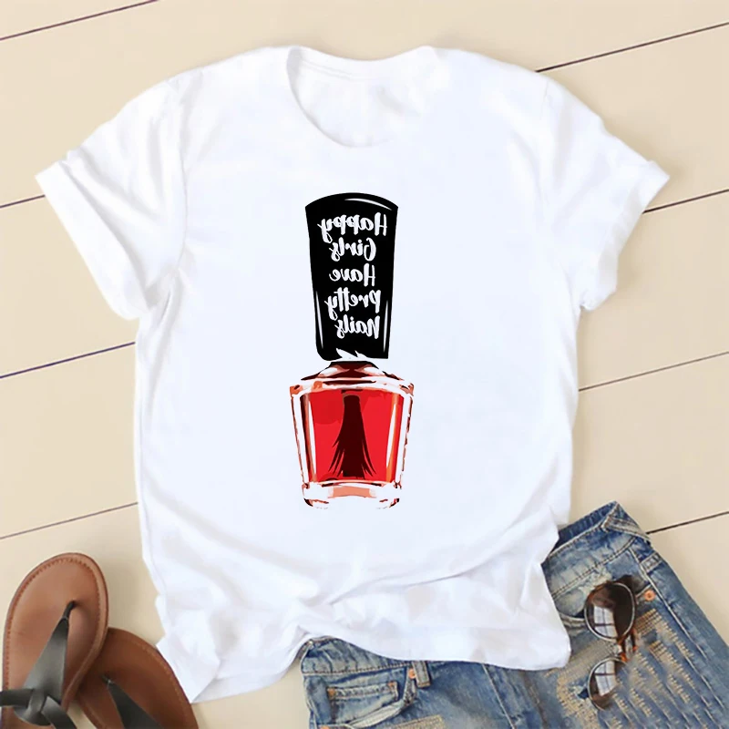 

2021 Summer Watercolor T Shirt Womens Street Fashion Pattern Printing Literary Style Casual Harajuku Tshirt Women Tops