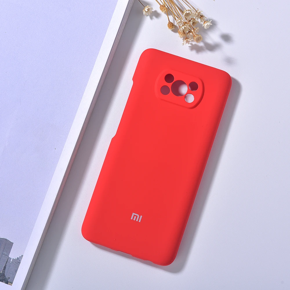 Mi POCO X3 NFC Case Original Xiaomi Pocophone X3 Liquid Silicone Soft Case Full Coverage Camera Protect Luxury Shockproof Cover