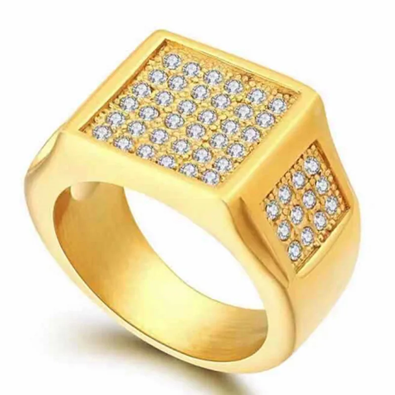

Ofertas Whole Sale Bulk Milangirl Micro Pave Rhinestone Iced Out Bling Geometric Ring Filled Metal Rings for Men Jewelry