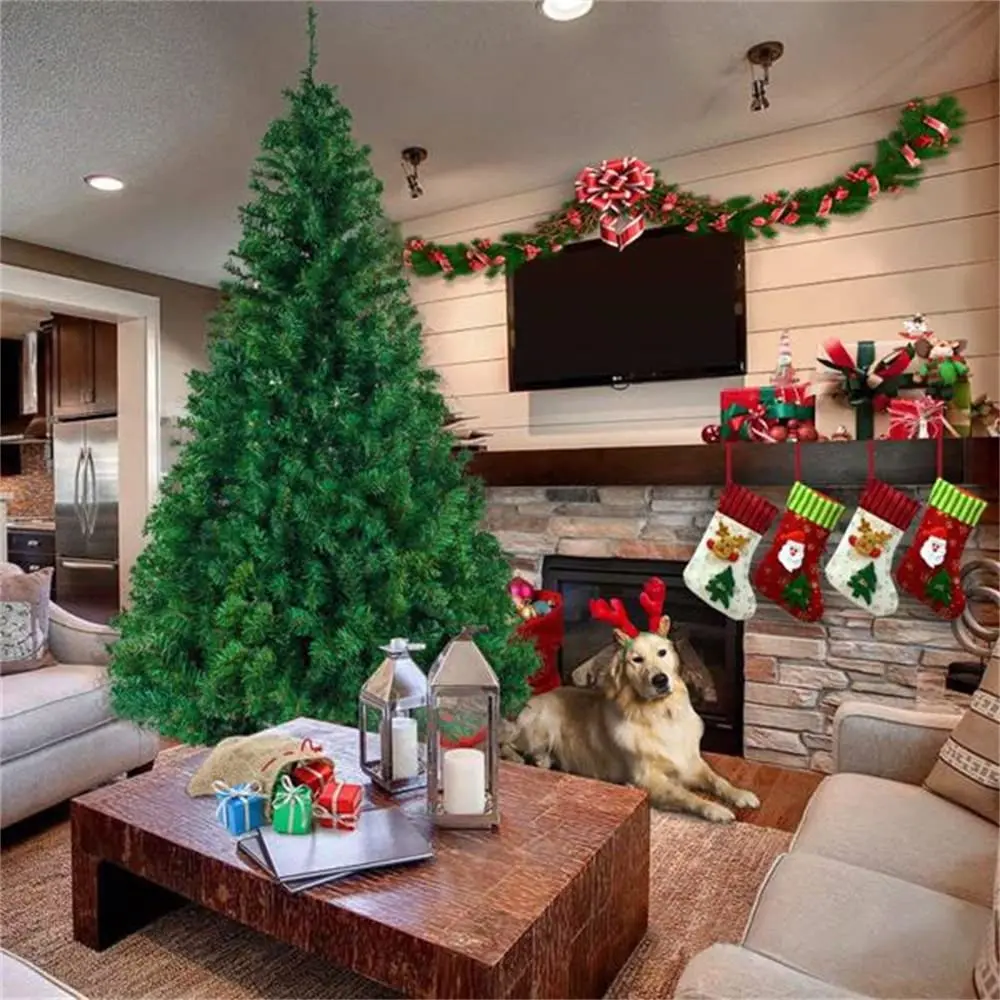 &Aacute;rbol de Navidad Artificial, pino verde, Bushy, 5,5 pies/6 pies/7 pies/8 pies, &aacute;rbol de Navidad con soporte de Metal, f&aacute;cil montaje y almacenamiento de amp-2