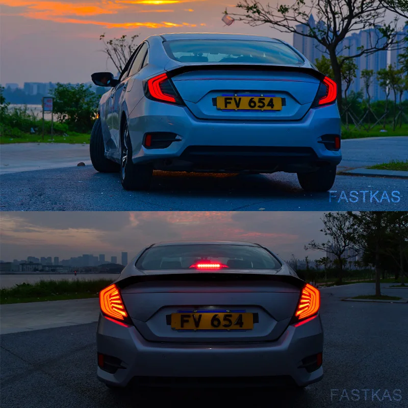1 пара светодиодный задний фонарь светильник в сборе для Honda Civic 2016 2017 2018 левый и