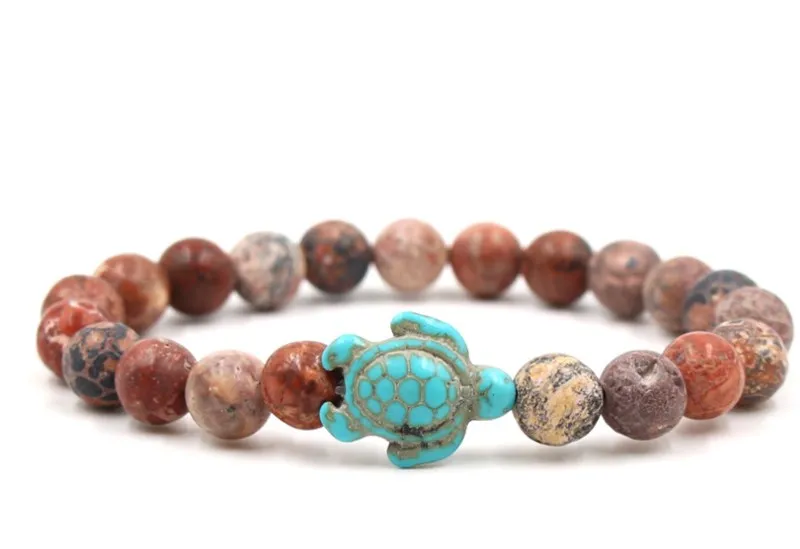 8 мм jhgh4 Rhodochrosite браслеты из бисера Бирюзовая черепаха Будда молитва Йога браслет