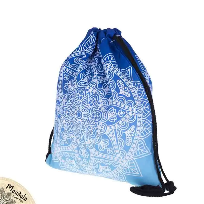 

New Popular Women's Backpack 3D Printing Datura Pattern Pocket Shopping Storage Drawstring Bundle Bag SKD004