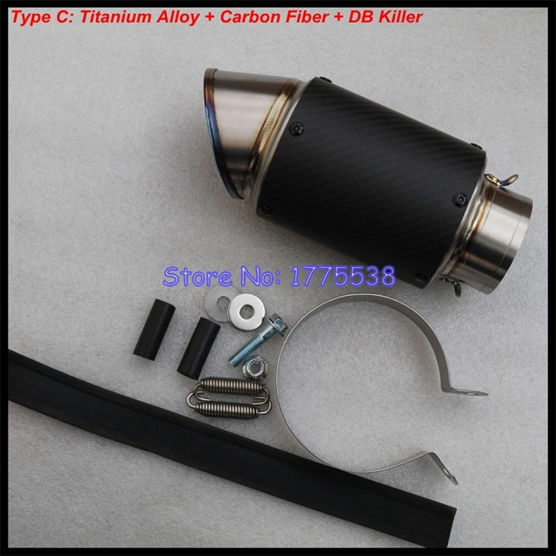 Универсальный глушитель из титанового сплава для мотоцикла внешний диаметр 51