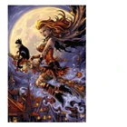 Алмазная 5D картина метла ведьма, сделай сам, полностью круглаяквадратная, вышивка крестиком, стразы, мозаика, домашний декор, подарок Yc186